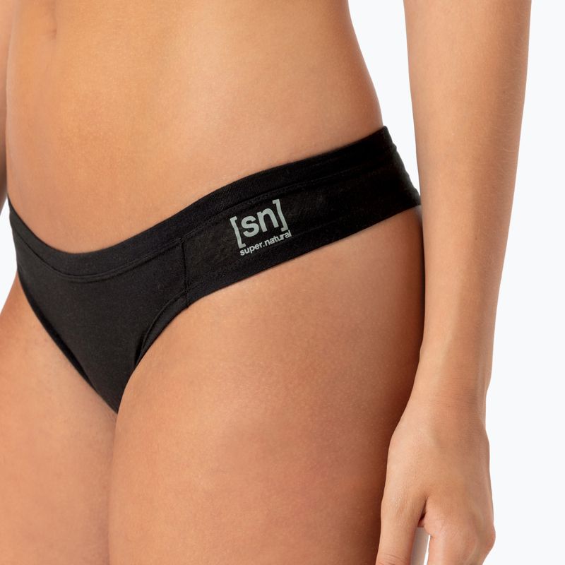 Women's thermal active underwear super.natural Tundra 175 Thong jet black 6