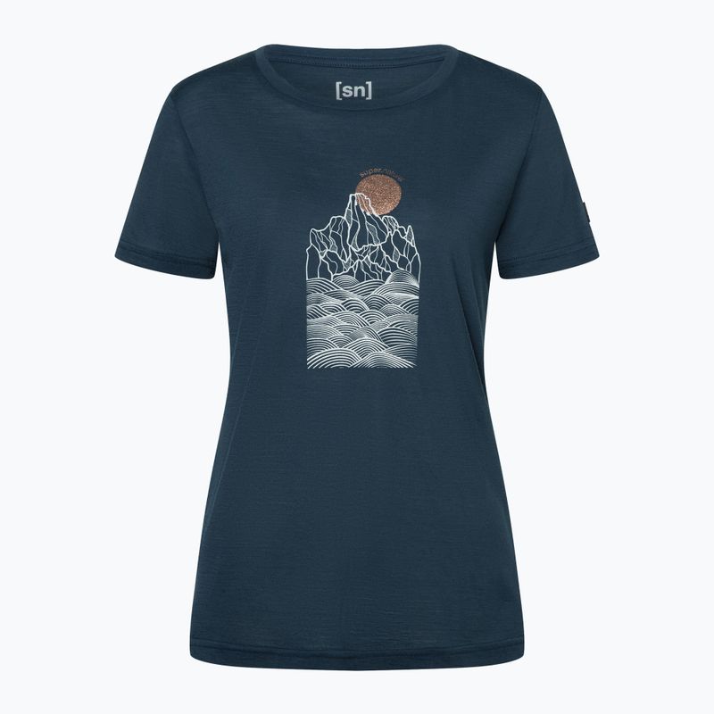 Women's T-shirt super.natural Preikestolen Cliffs Tee blueberry/feather grey/copper 3