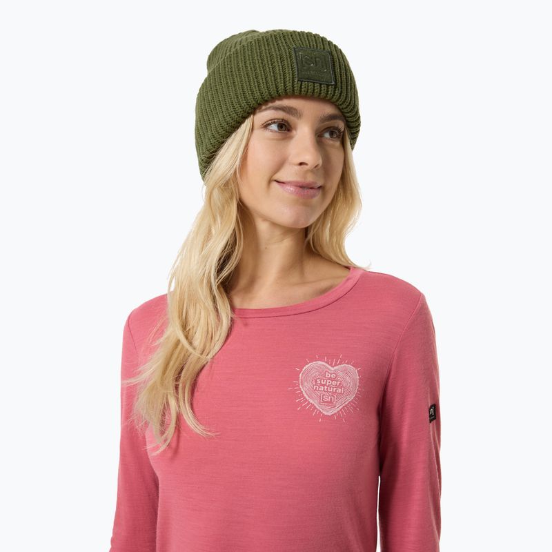 Women's longsleeve super.natural Little Heartwood mauwewood/white stone 3