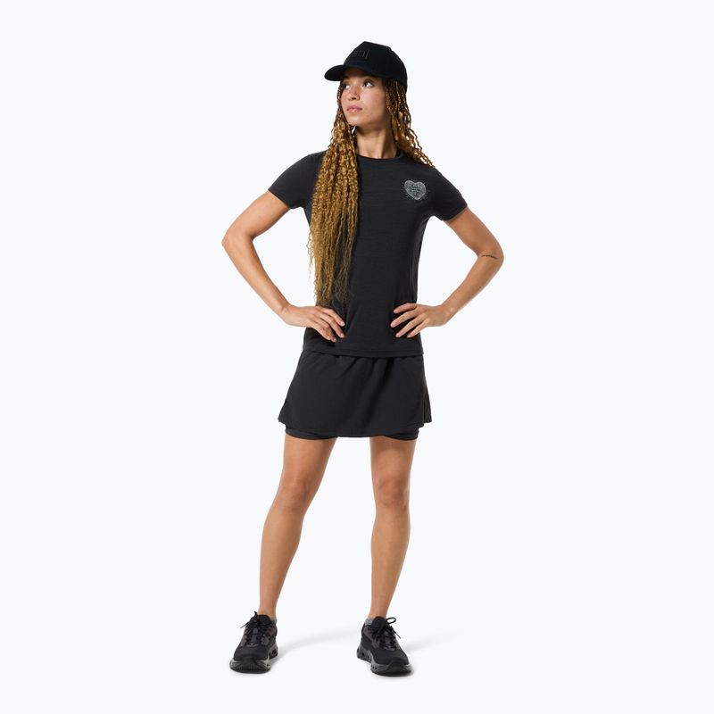 Women's T-shirt super.natural Little Heartwood Tee jet black/feather grey 2