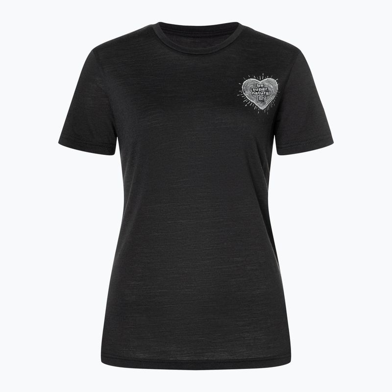 Women's T-shirt super.natural Little Heartwood Tee jet black/feather grey 4