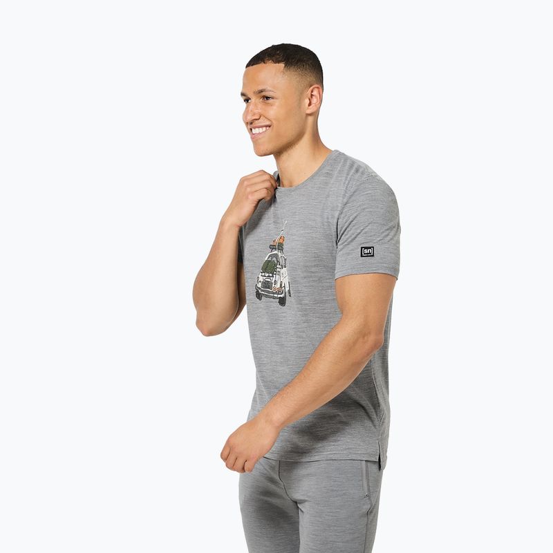 Men's T-shirt super.natural Carski cashmere grey melange/various 3