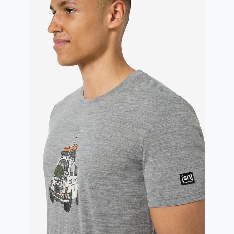 Men's T-shirt super.natural Carski cashmere grey melange/various 4