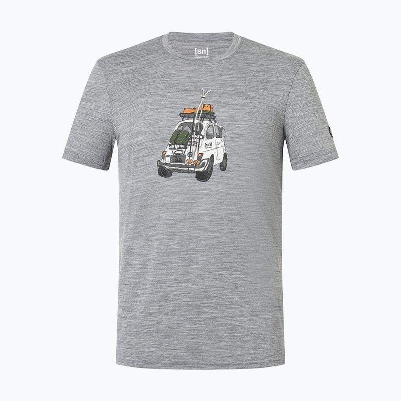 Men's T-shirt super.natural Carski cashmere grey melange/various 5