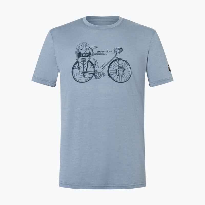 Men's thermal T-shirt super.natural Wander Wheel flint stone/blueberry 5