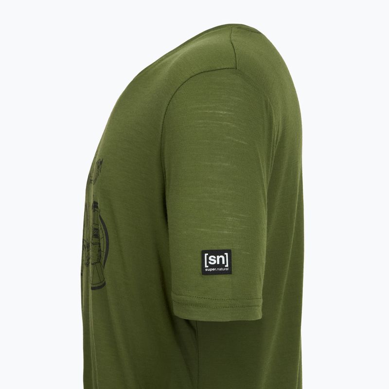 Men's T-shirt super.natural Bicycle Nomad Tee chive/jet black 4