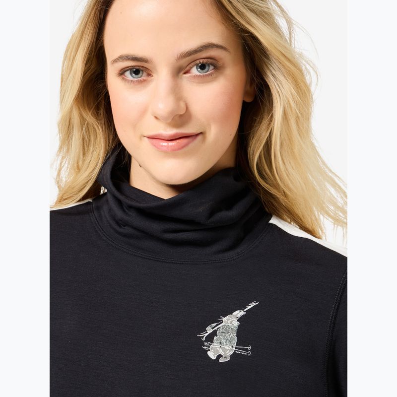 Women's sweater super.natural Bunny Roll Neck jet black/f.white/various/eucalyptus gl 3