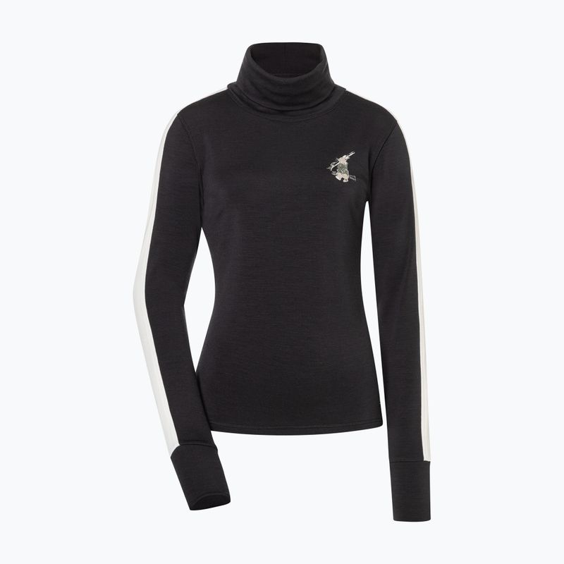 Women's sweater super.natural Bunny Roll Neck jet black/f.white/various/eucalyptus gl 4