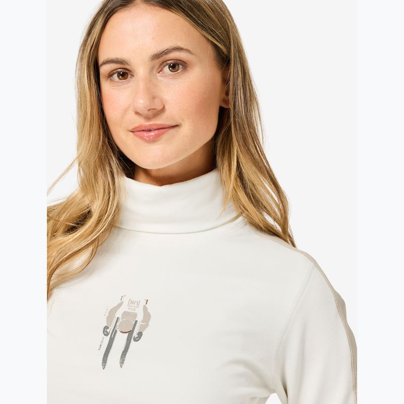 Women's sweater Super.Natural Racing Team Roll Neck fresh white / w. pepper / various 3