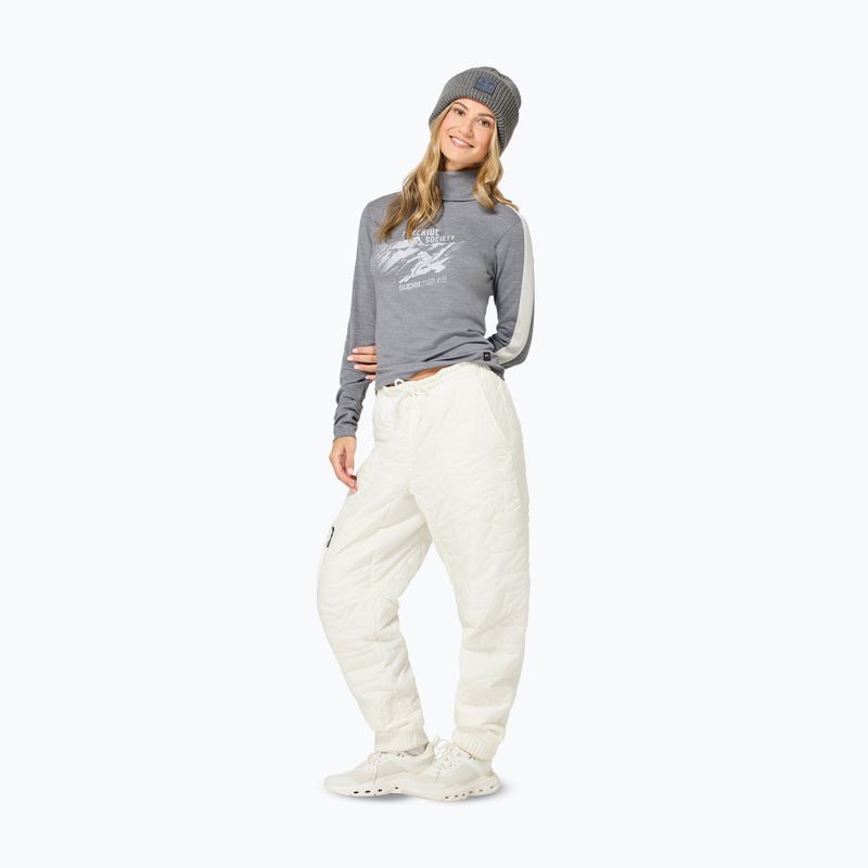 Women's sweater Super.Natural Freeride Roll Neck cashmere grey melange / f. white / f. white 2