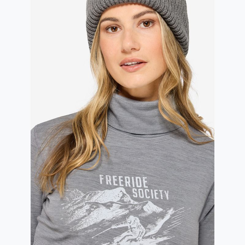 Women's sweater Super.Natural Freeride Roll Neck cashmere grey melange / f. white / f. white 3