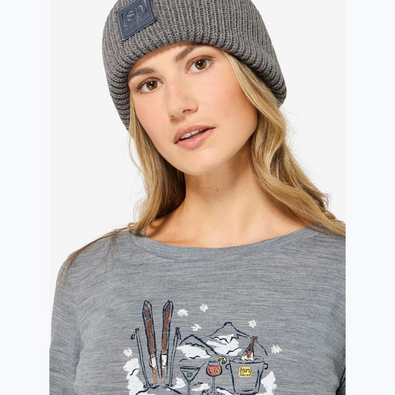 Women's longsleeve super.natural Apres Ski cashmere grey melange/various 4