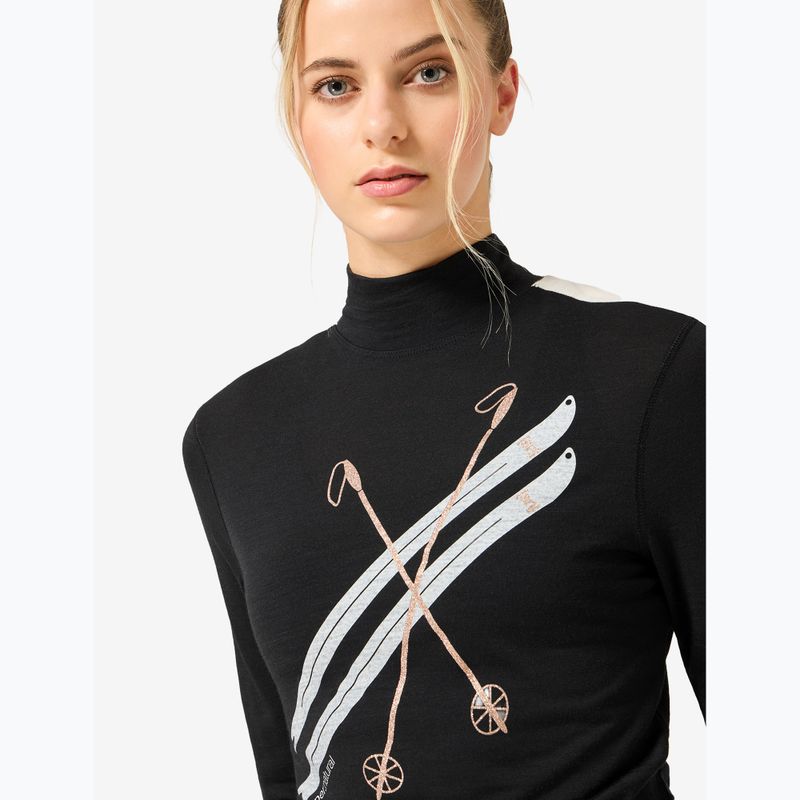 Women's longsleeve super.natural KryTeeede Col T-Neck Light jet black/white/mountain trail gl/white 3