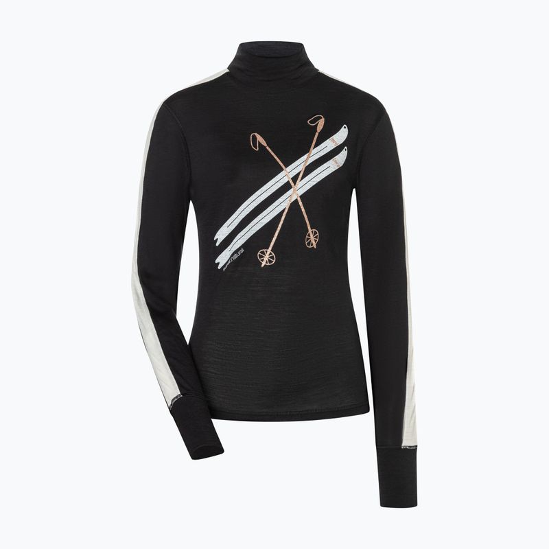 Women's longsleeve super.natural KryTeeede Col T-Neck Light jet black/white/mountain trail gl/white 4