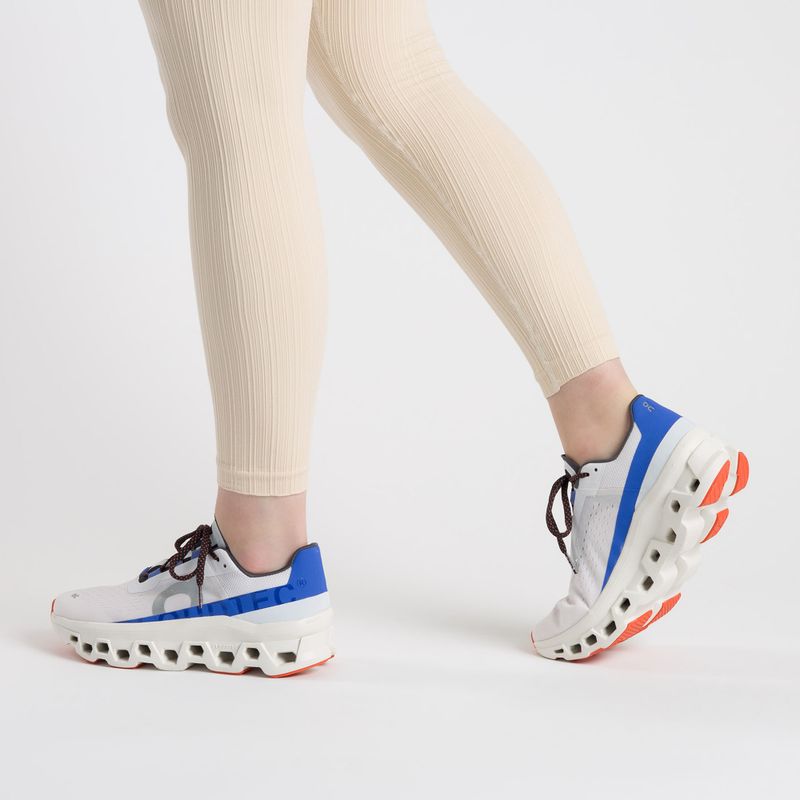 Women's running shoes On Cloudmonster white and blue 6198648 3
