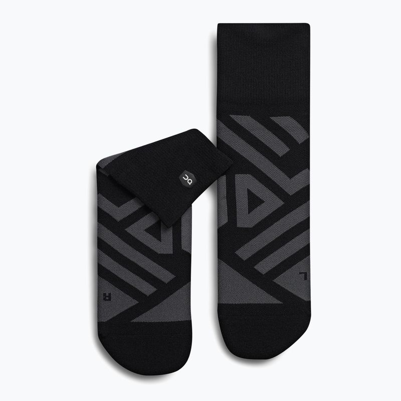 Men's On Performance Mid black/shadow running socks 6