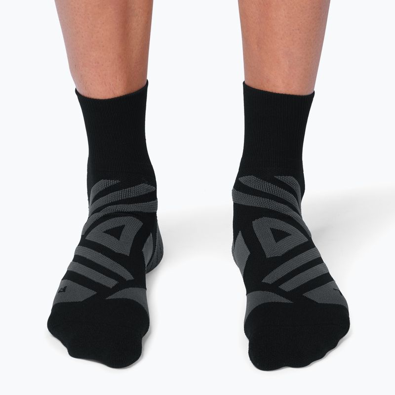 Men's On Performance Mid black/shadow running socks 7