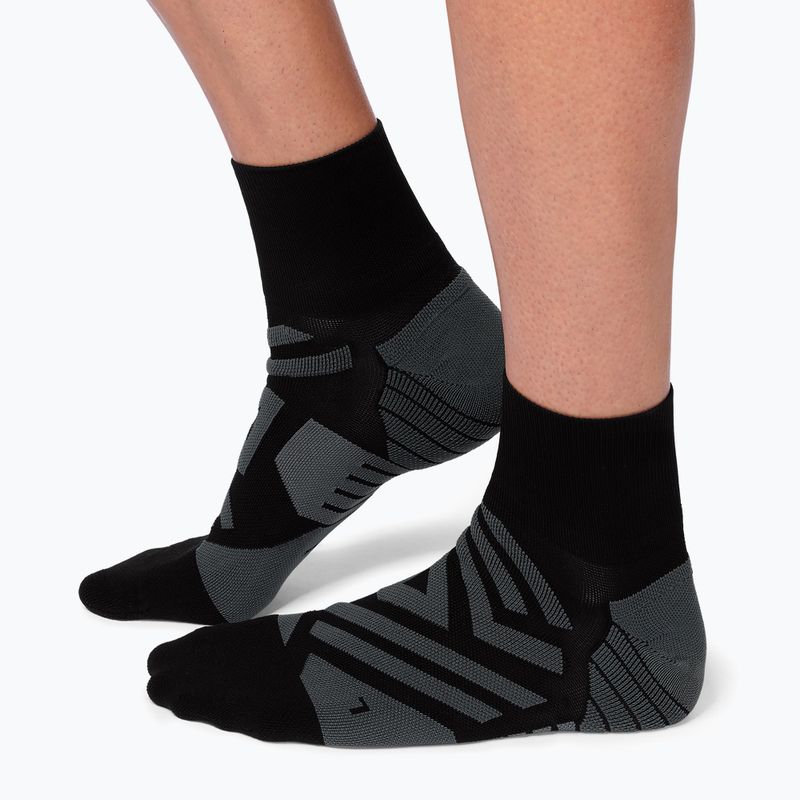 Men's On Performance Mid black/shadow running socks 8