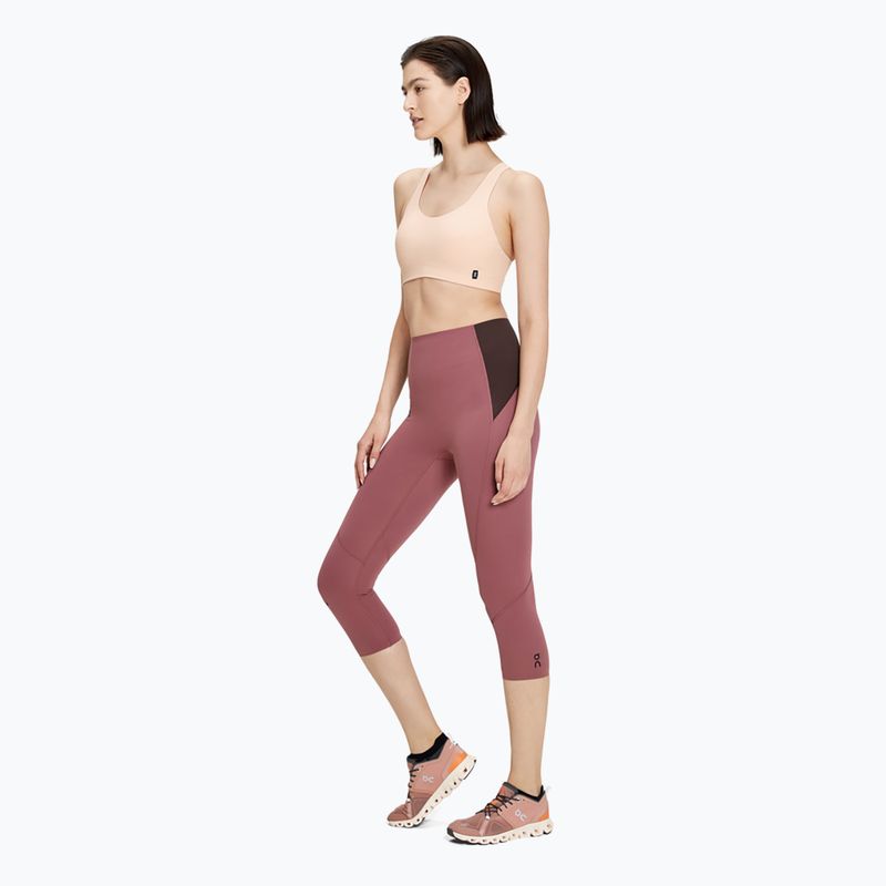 Women's On Movement 3/4 cherry/ox leggings 2