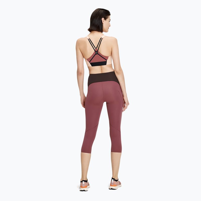 Women's On Running Movement 3/4 cherry/ox leggings 3