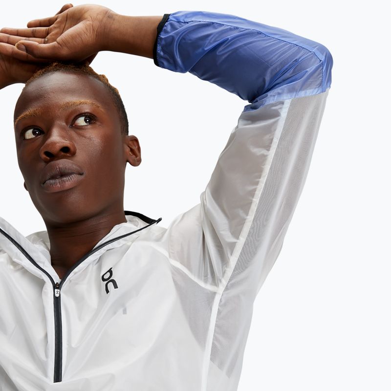 Men's On Zero undyed-white /cobalt running jacket 7