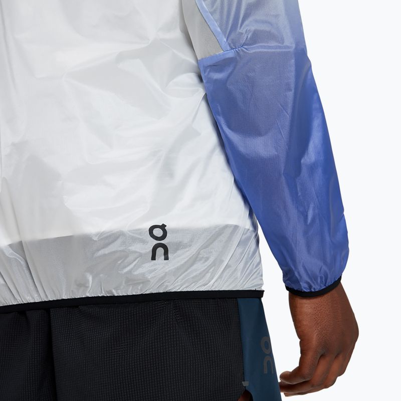 Men's On Zero undyed-white /cobalt running jacket 8