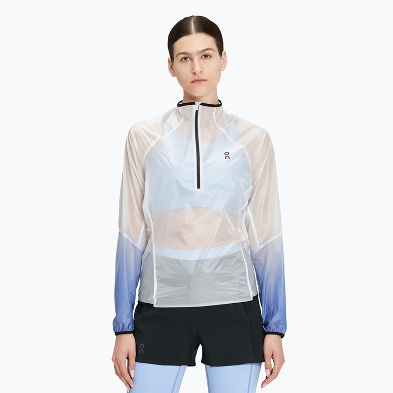 Women's On Zero undyed-white /cobalt running jacket