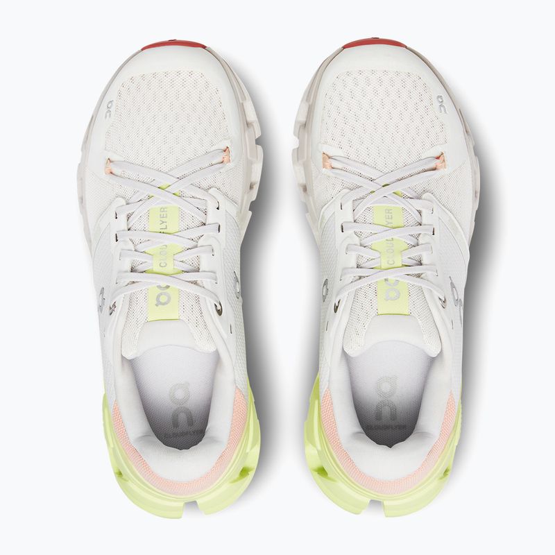 Women's On Cloudflyer 4 white/hay running shoes 11