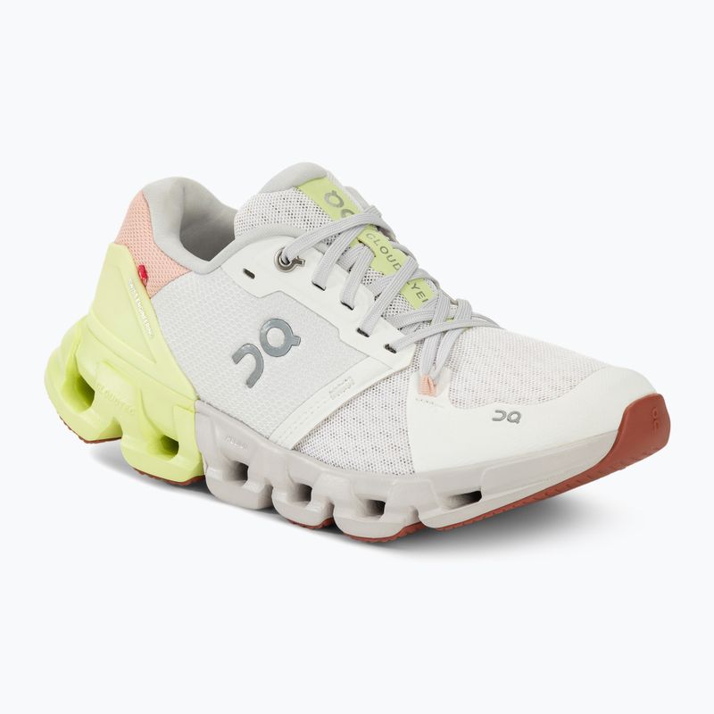 Women's On Cloudflyer 4 white/hay running shoes