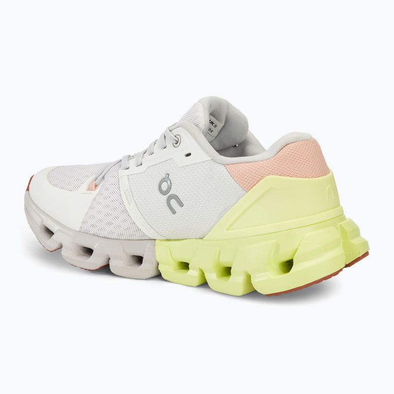 Women's On Cloudflyer 4 white/hay running shoes 3