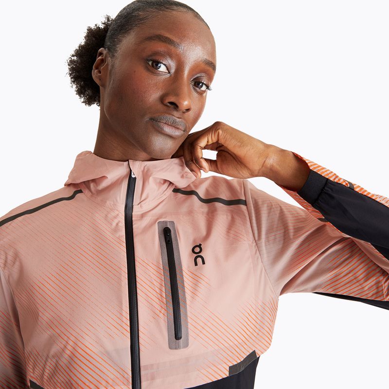 Women's On Weather Lumos running jacket woodrose/black 3