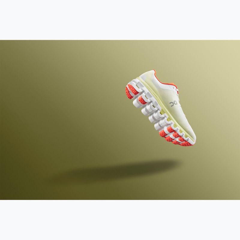 Women's On Cloudflow 4 white/hay running shoes 8