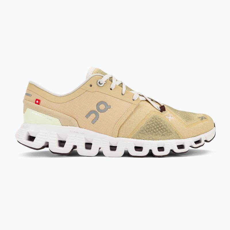 Women's On Cloud X 3 savannah/frost running shoes 2