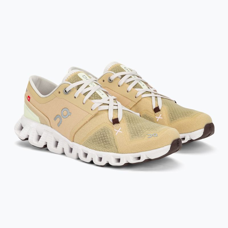 Women's On Cloud X 3 savannah/frost running shoes 4