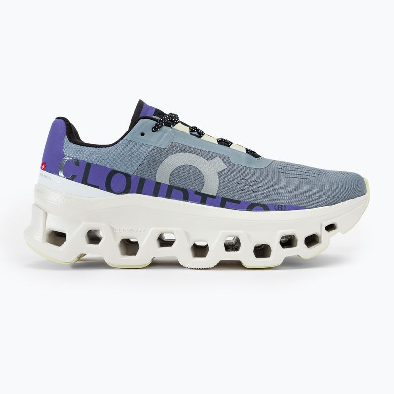 Women's On Cloudmonster mist/blueberry running shoes 2