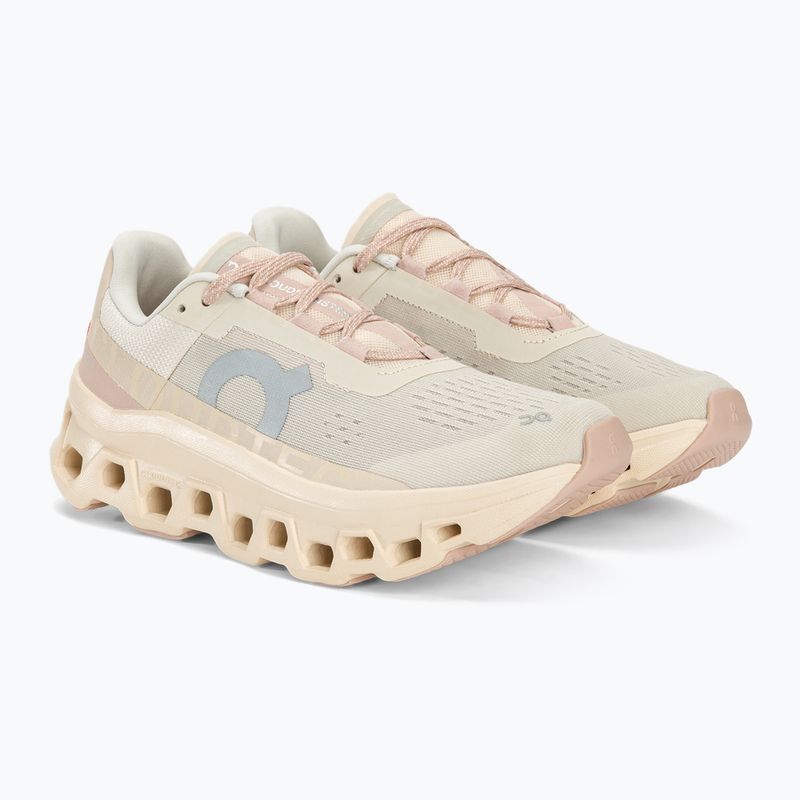 Women's On Running Cloudmonster moon/fawn running shoes 4