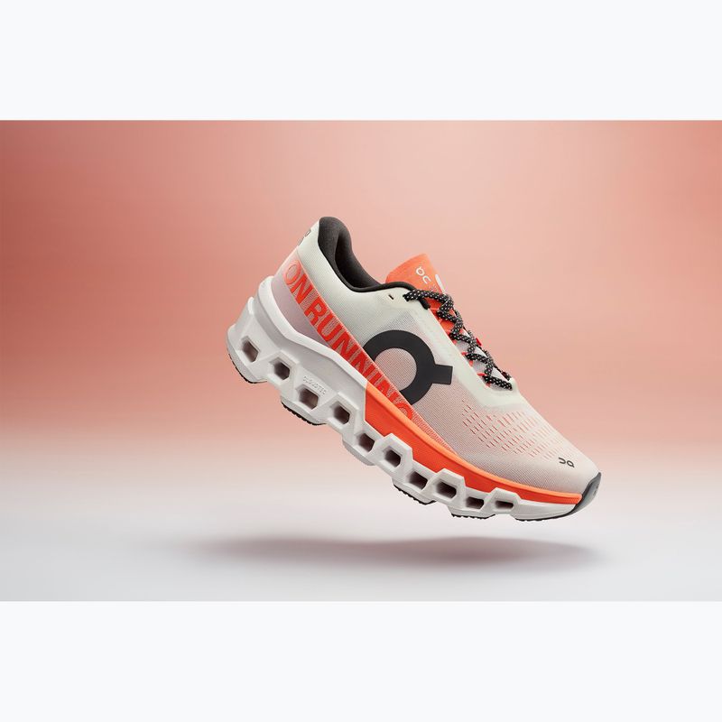 Women's On Cloudmonster 2 undyed/flame running shoes 8