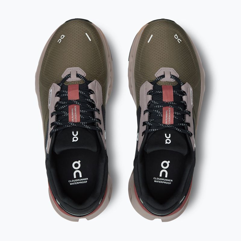 Women's On Cloudrunner 2 Waterproof olive/mahogany running shoes 13