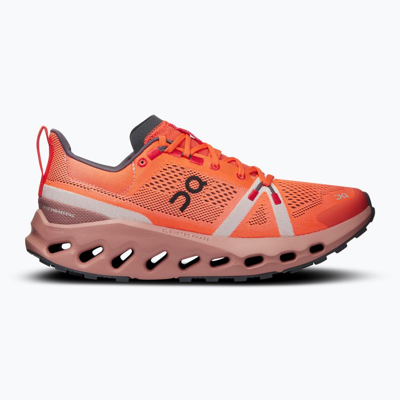 Women's On Cloudsurfer Trail flame/dustrose running shoes 9