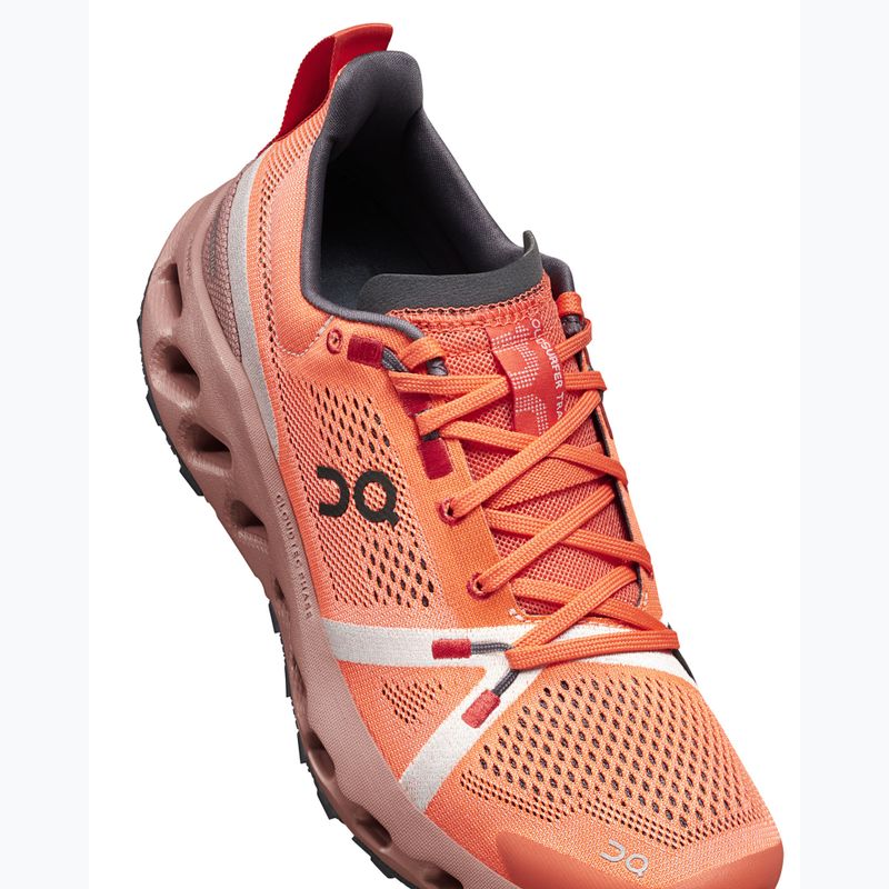 Women's On Running Cloudsurfer Trail flame/dustrose running shoes 15