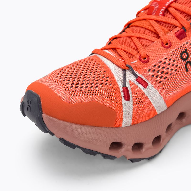 Women's On Cloudsurfer Trail flame/dustrose running shoes 7