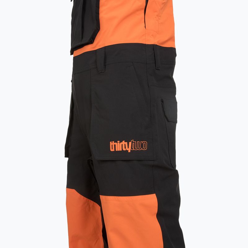 Men's snowboard trousers ThirtyTwo Basement Bib black/orange 3