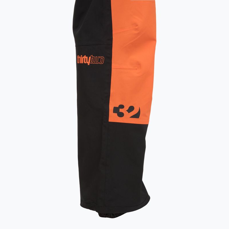 Men's snowboard trousers ThirtyTwo Basement Bib black/orange 4