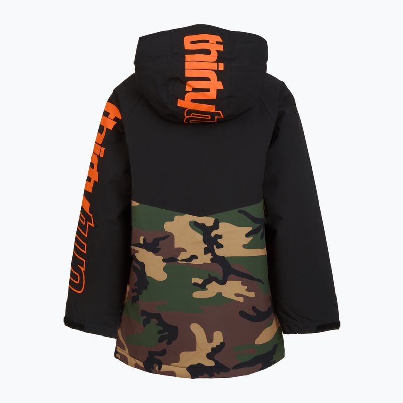 Children's snowboard jacket ThirtyTwo Grasser Insulated black/orange 2