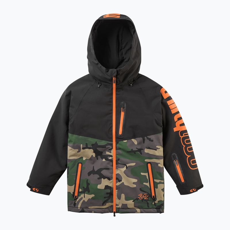 Children's snowboard jacket ThirtyTwo Grasser Insulated black/orange