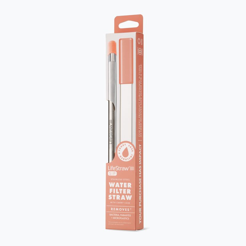 LifeStraw SIP 1-Piece Water Fitting Straw with Carry Case apricot 3