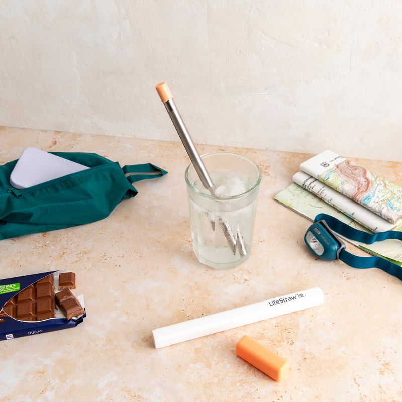 LifeStraw SIP 1-Piece Water Fitting Straw with Carry Case apricot 5