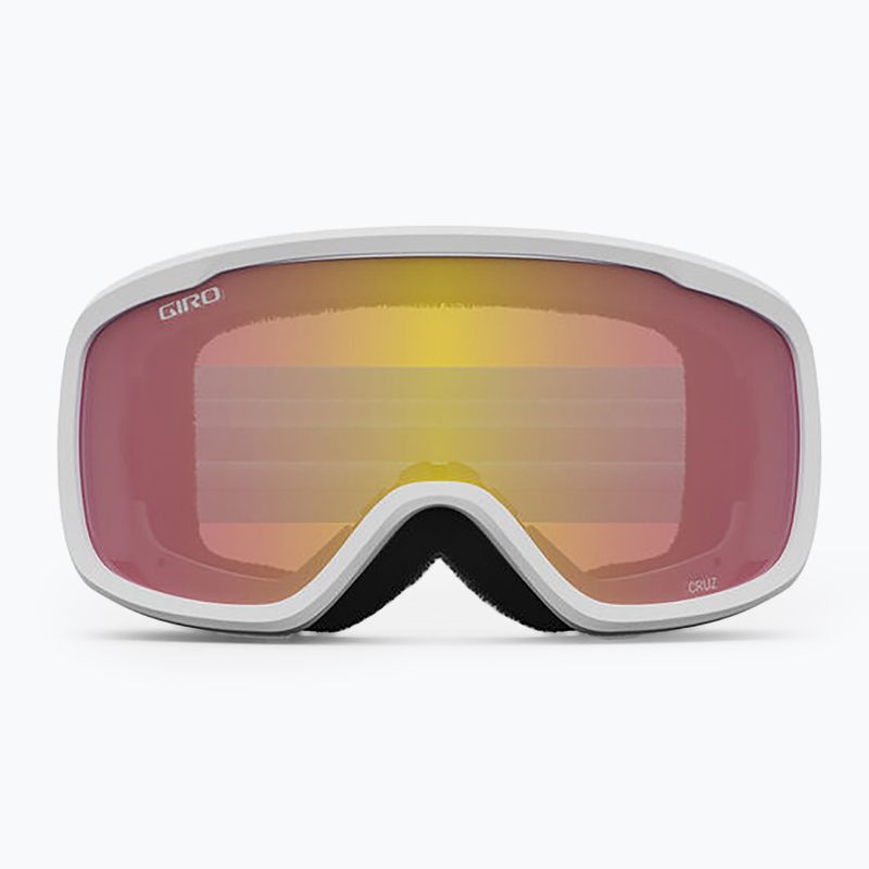 Giro Cruz white wordmark/ yellow boost ski goggles 2