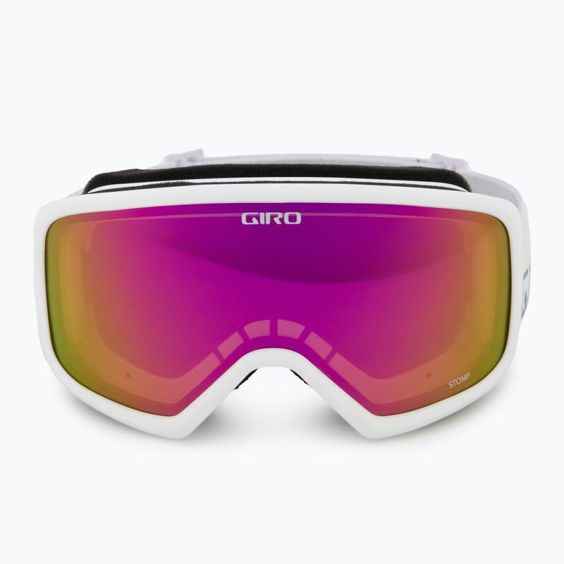 Giro Stomp white wordmark/ amber pink children's ski goggles 2