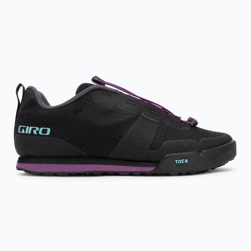 Women's platform cycling shoes Giro Tracker Fastlace black/throwback purple 2